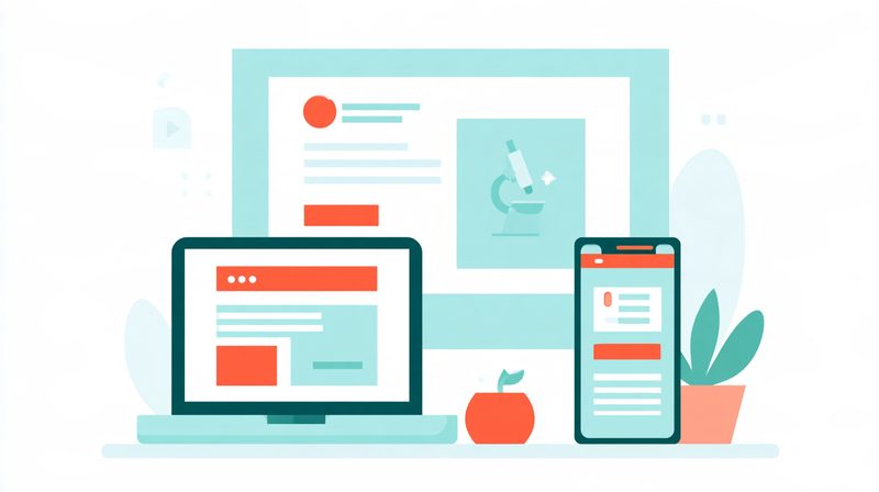 A website shown on a large screen, a computer and a phone.